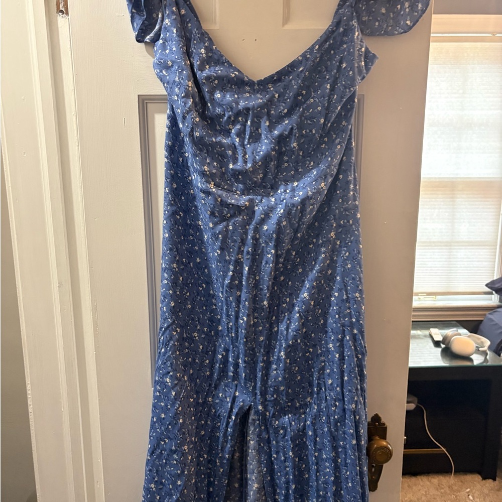 Reformation Sky Blue Floral Midi Dress - Picture 2 of 3
